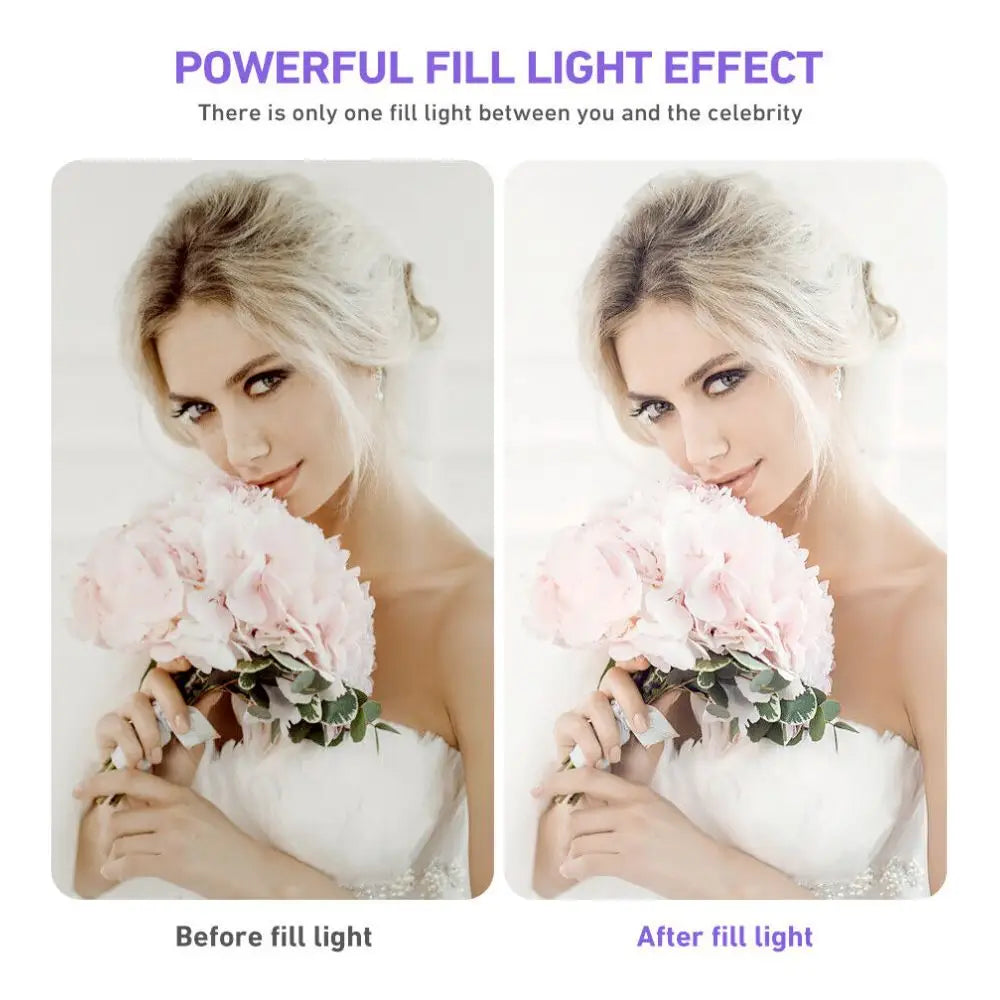 Fill light effect comparison using Level Up Your Selfies LED Ring Light Tripod Stand Kit