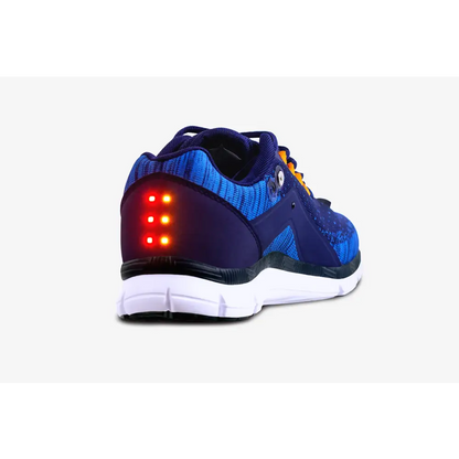 Blue and purple Night Runner Shoes with glowing heel perfect for stylish nighttime runs