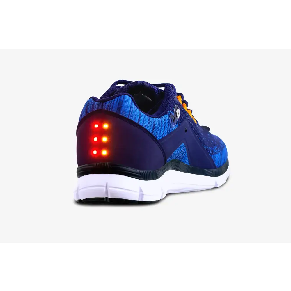 Blue and purple Light Up Night Runner Shoes with glowing heel for cool night runs