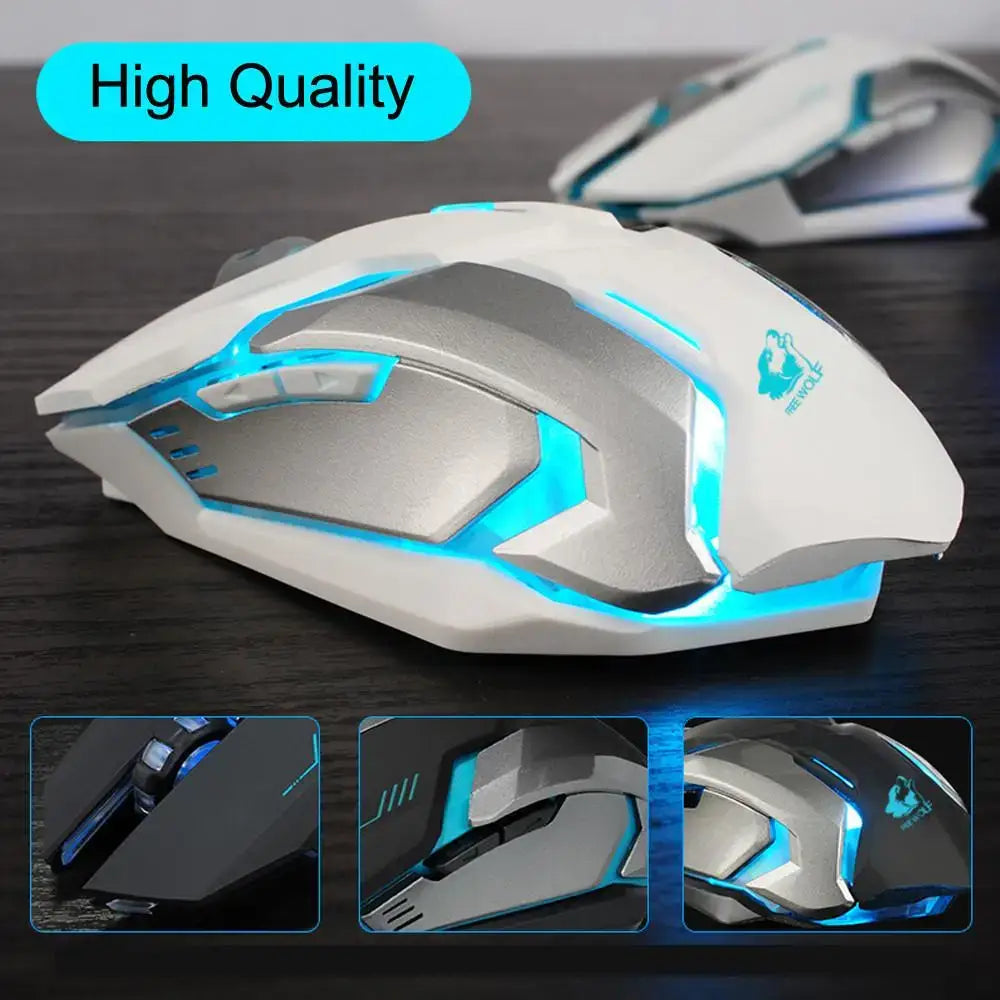 Light Up Your Game Wireless Silent LED Gaming Mouse - Mobile & Laptop Accessories