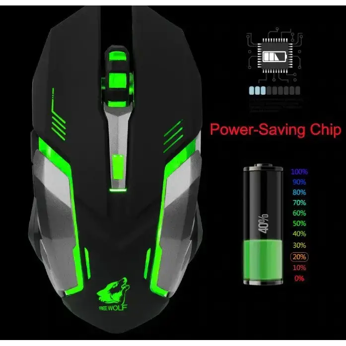 Light Up Your Game Wireless Silent LED Gaming Mouse - Mobile & Laptop Accessories