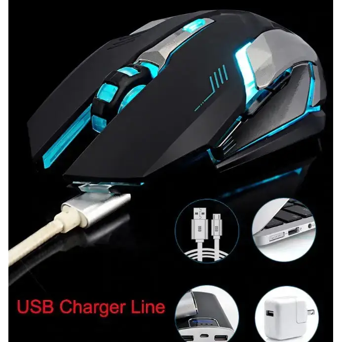 Light Up Your Game Wireless Silent LED Gaming Mouse - Mobile & Laptop Accessories