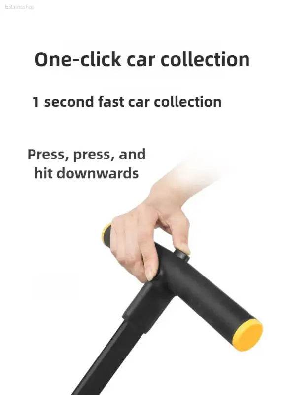 Black and yellow car collection tool.