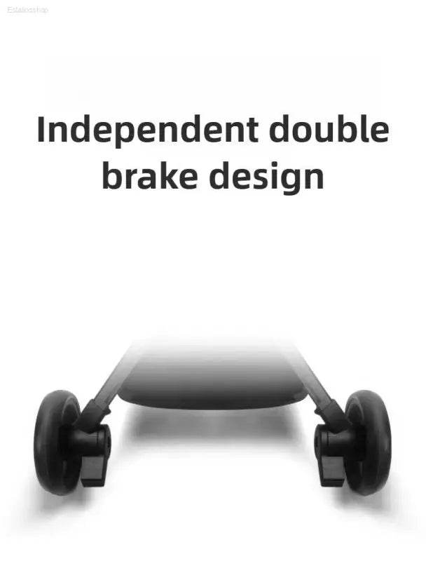 Stroller chassis with independent double brake design.