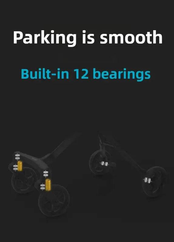 Parking-smooth stroller with built-in bearings.