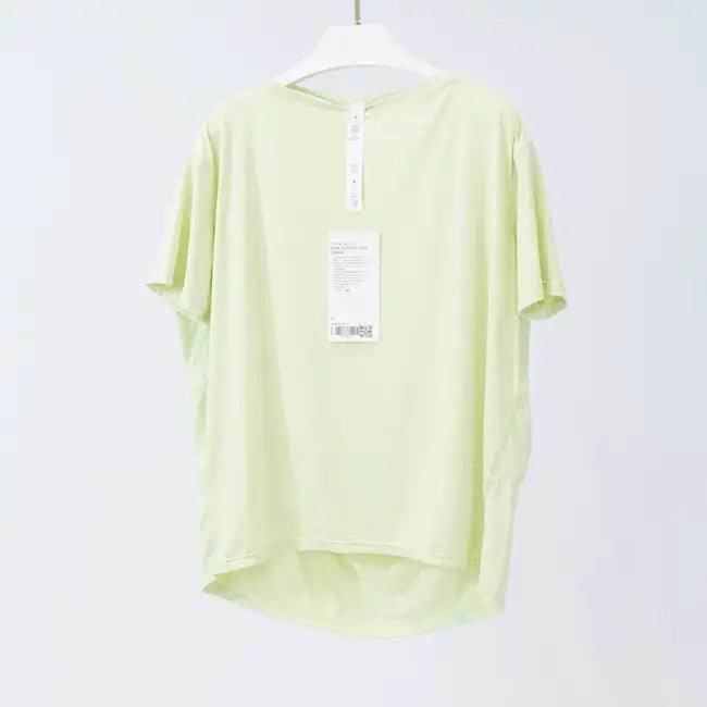 Lightweight Ice Silk Breathable Short Sleeved Yoga Outfit for Comfort.
