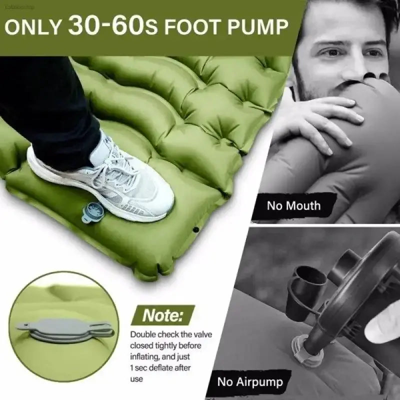 Lightweight Inflatable Camping Mattress with Built - in Pillow and Foot Pump for Outdoor Enthusiasts - EstaliosShop