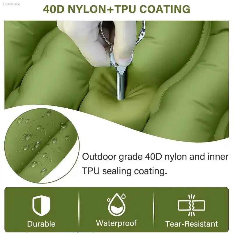 Lightweight Inflatable Camping Mattress with Built - in Pillow and Foot Pump for Outdoor Enthusiasts - EstaliosShop