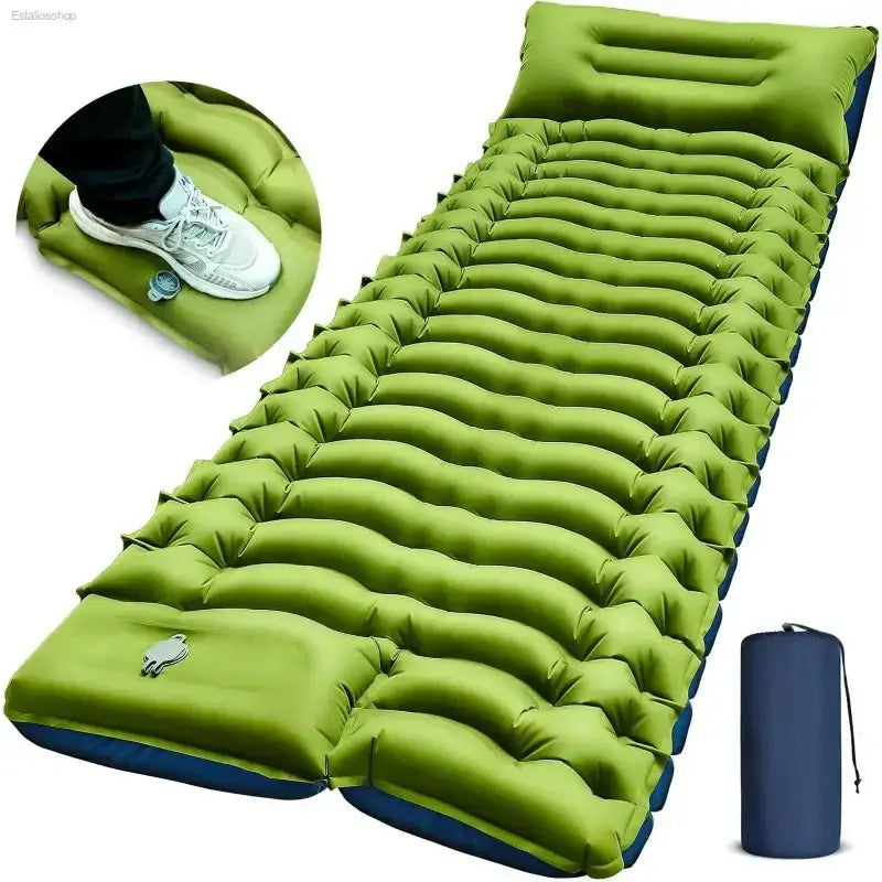 Lightweight Inflatable Camping Mattress with Built - in Pillow and Foot Pump for Outdoor Enthusiasts - EstaliosShop