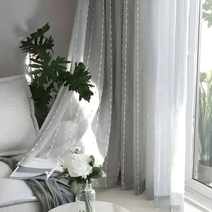 Elegant Linen Sheer Curtains with Silver Accents for a Stylish Home Vibe