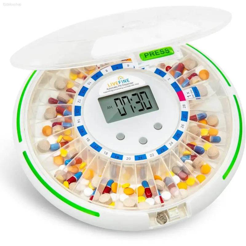 LiveFine Automatic Pill Dispenser with 28-Day Organizer - Estalios