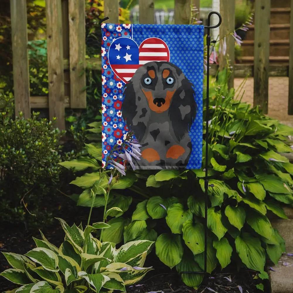 Wiener Dog Wonders: Patriotic Pride Garden Flag! **product Description:** Show off your Love for Dachshunds and your Country - Estalios