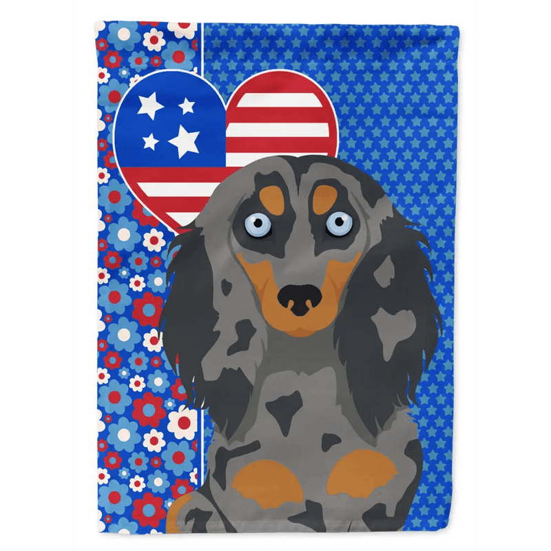 Wiener Dog Wonders: Patriotic Pride Garden Flag! **product Description:** Show off your Love for Dachshunds and your Country - Estalios