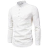 Comfortable Loose Black Linen Shirt with Rolled Sleeves - Estalios