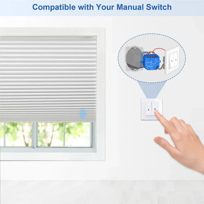 Smart switch installation diagram for LoraTap Tuya Smart Roller Shutter using Google Home