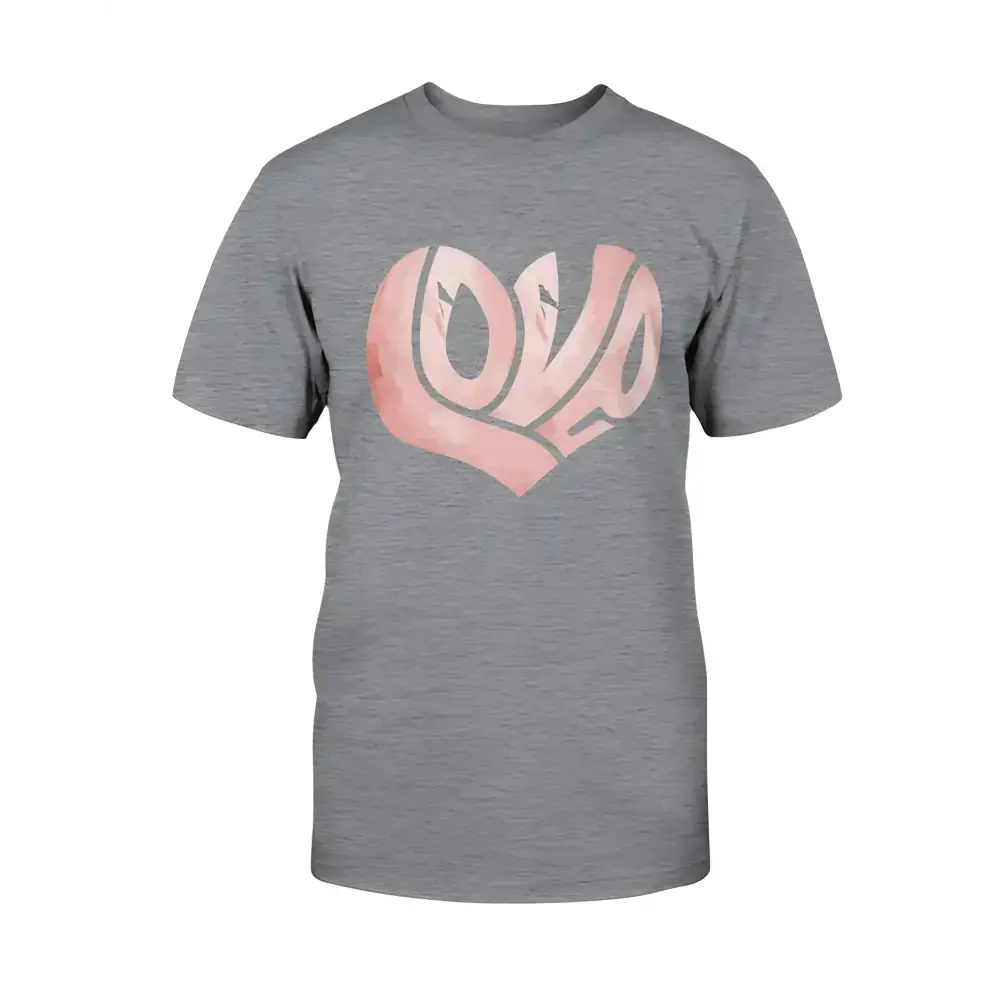 Gray Love Canvas Unisex T-Shirt with heart design, perfect for any casual outfit