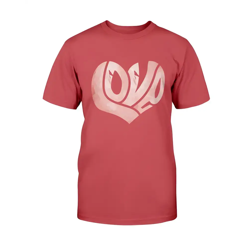 Red Love Canvas Unisex T-Shirt featuring a cute heart design for a stylish look