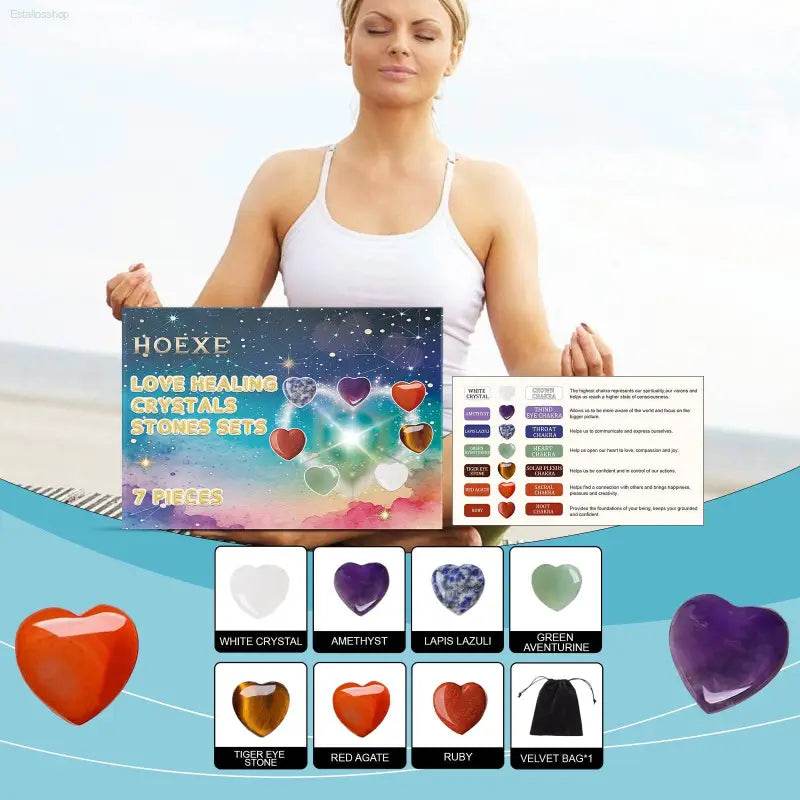 Love Crystal Healing Stone Set for Energy and Intention - Estalios