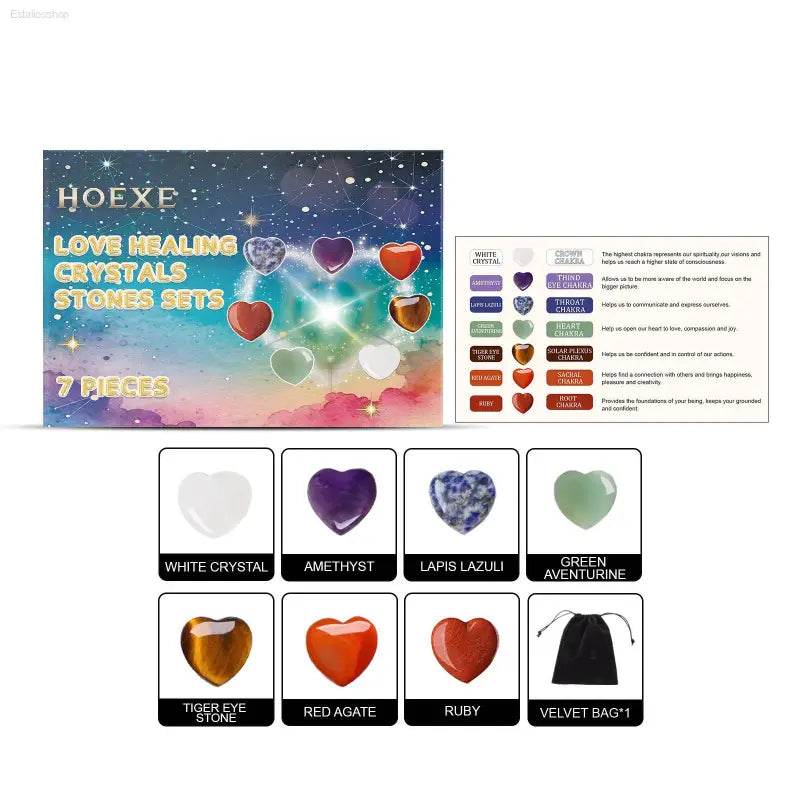 Love Crystal Healing Stone Set for Energy and Intention - Estalios