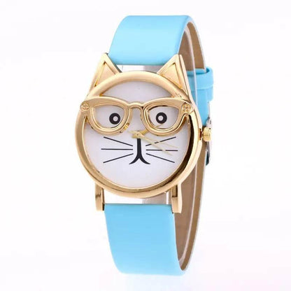 Lovely Cartoon Children Watch with Cat Face Design - Estalios