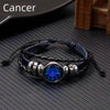 Luminous Zodiac Sign Wrap Bracelets with Vintage Multilayer Leather for Stylish Men and Women, perfect for astrological charm.