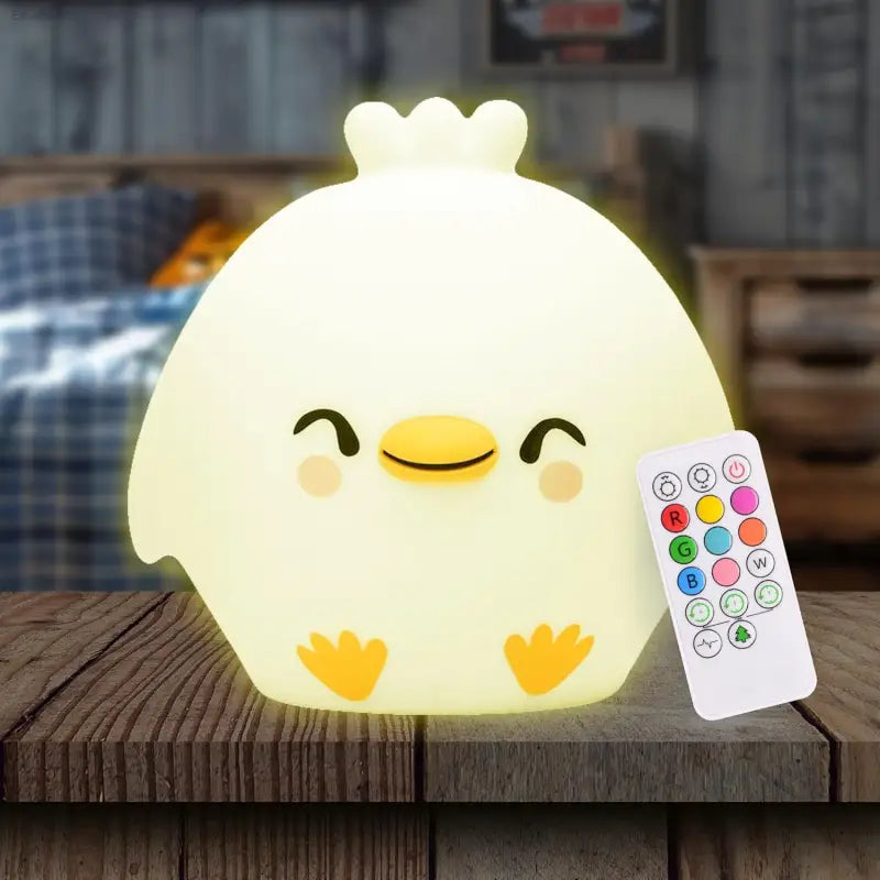 Lumipets Bear Night Light - Remote Control Silicone Lamp with 9 Soft Colors & Sleep Timer - Rechargeable & Battery-Operated for Kids' Bedrooms & Nurseries