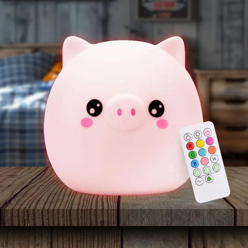 Lumipets Bear Night Light - Remote Control Silicone Lamp with 9 Soft Colors & Sleep Timer - Rechargeable & Battery-Operated for Kids' Bedrooms & Nurseries