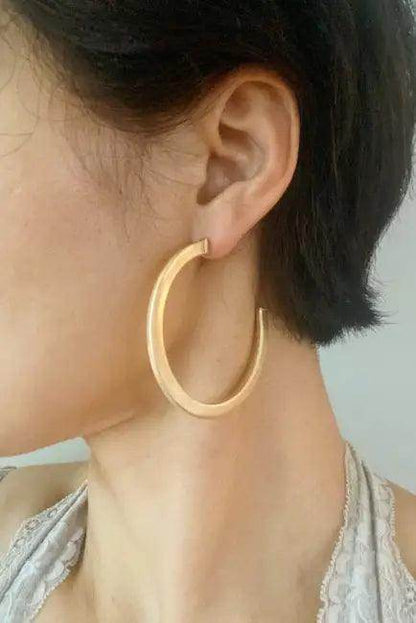 Dazzling Gold-Dipped Brass Hoop Earrings for Everyday Glam - Estalios