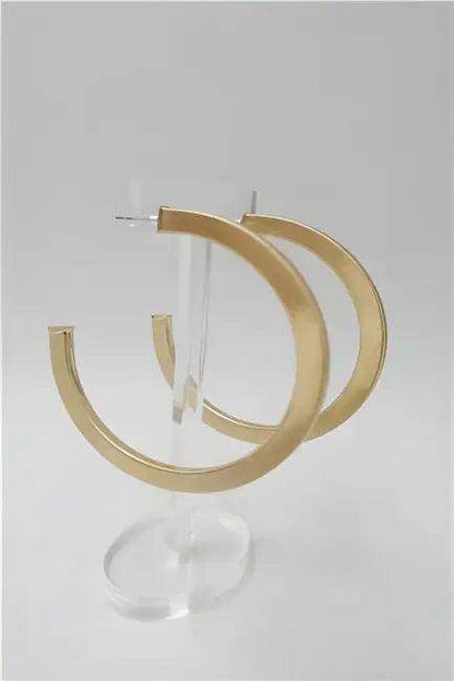 Dazzling Gold-Dipped Brass Hoop Earrings for Everyday Glam - Estalios