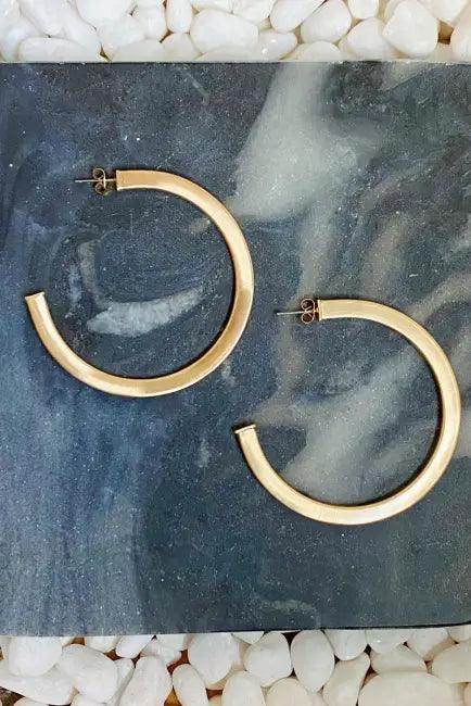 Dazzling Gold-Dipped Brass Hoop Earrings for Everyday Glam - Estalios