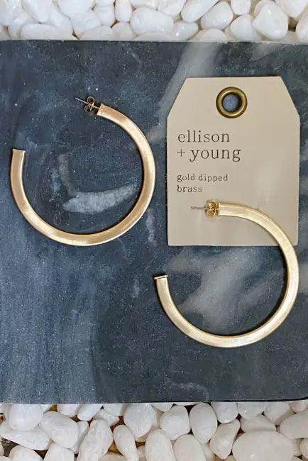 Dazzling Gold-Dipped Brass Hoop Earrings for Everyday Glam - Estalios