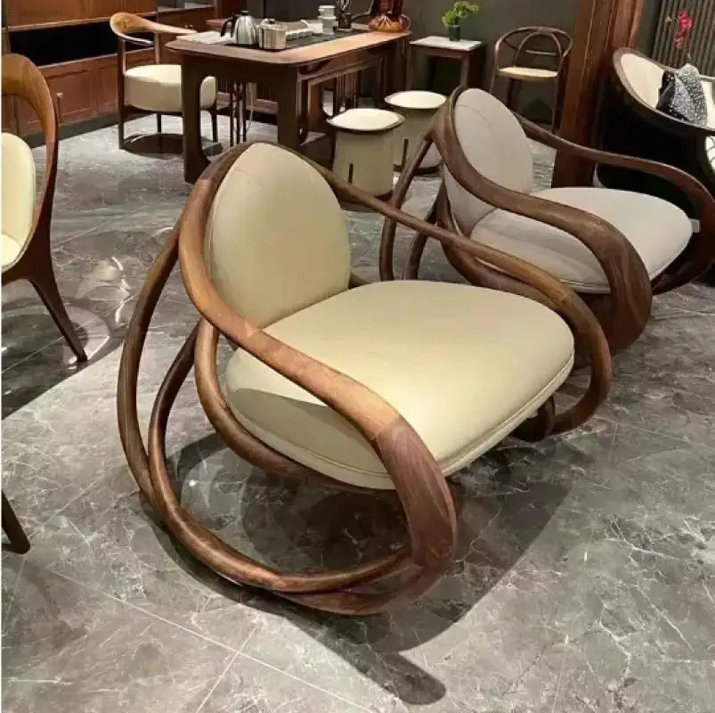 Luxury Leather Accent Armchair - Modern Lounge Chair for Your Living Room - EstaliosShop