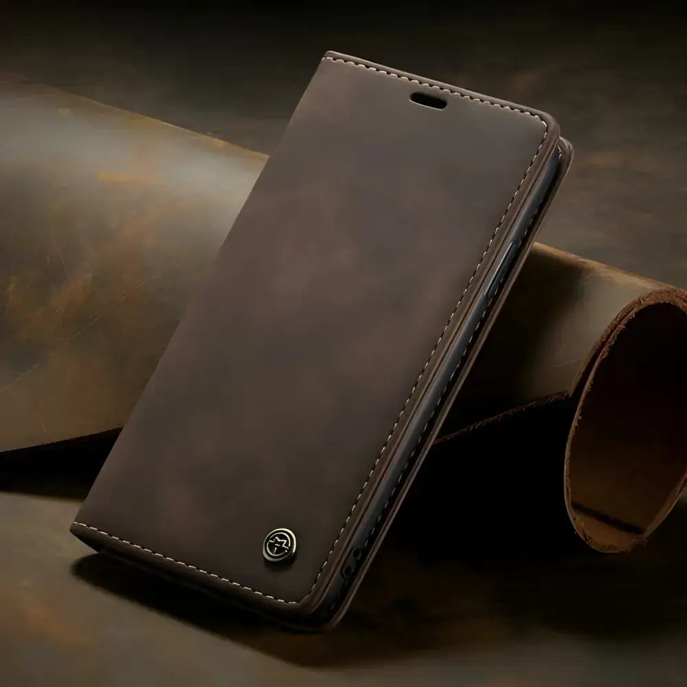 Brown leather phone case for the Luxury Magnetic Flip Wallet Pro Max Sold