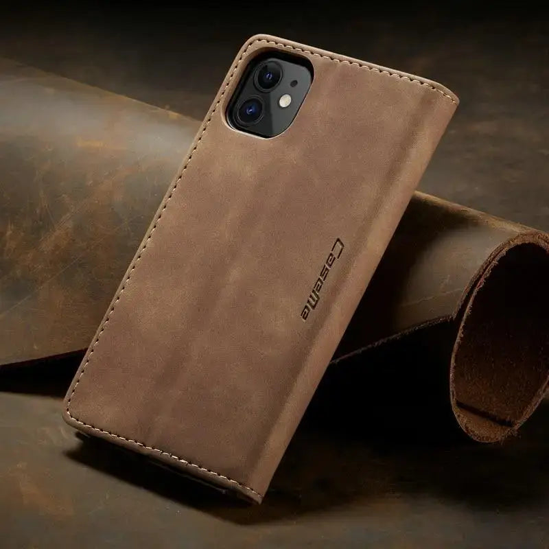 Brown leather Luxury Magnetic Flip Wallet Pro Max Sold for phones and cards