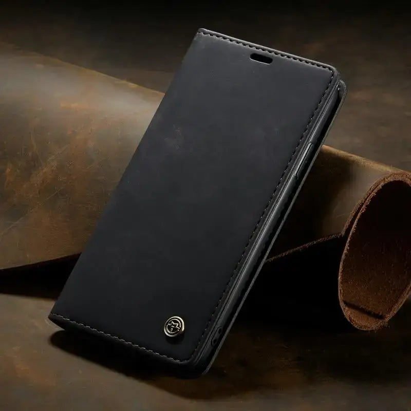 Black leather phone case for Luxury Magnetic Flip Wallet Pro Max Sold product