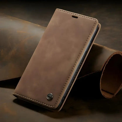 Brown leather phone case for Luxury Magnetic Flip Wallet Pro Max Sold