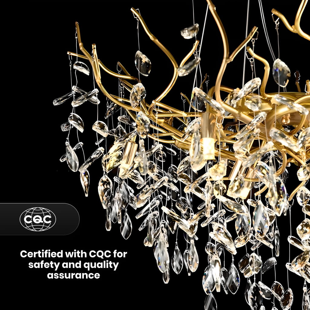 Luxury Gold Crystal Branch Chandelier for Elegant Lighting