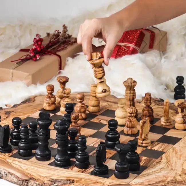 Get Ready to Dominate with Exquisite Olive Wood Chess Set - Estalios