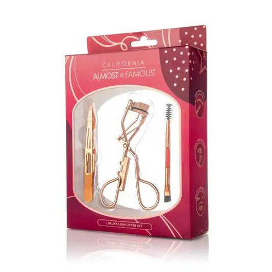 Glam Rose Gold Luxe Makeup & Lash Lifter Set for Flawless Beauty - Estalios