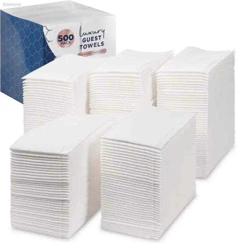 Luxury White Linen-Feel Disposable Paper Towels 100 Count - Estalios