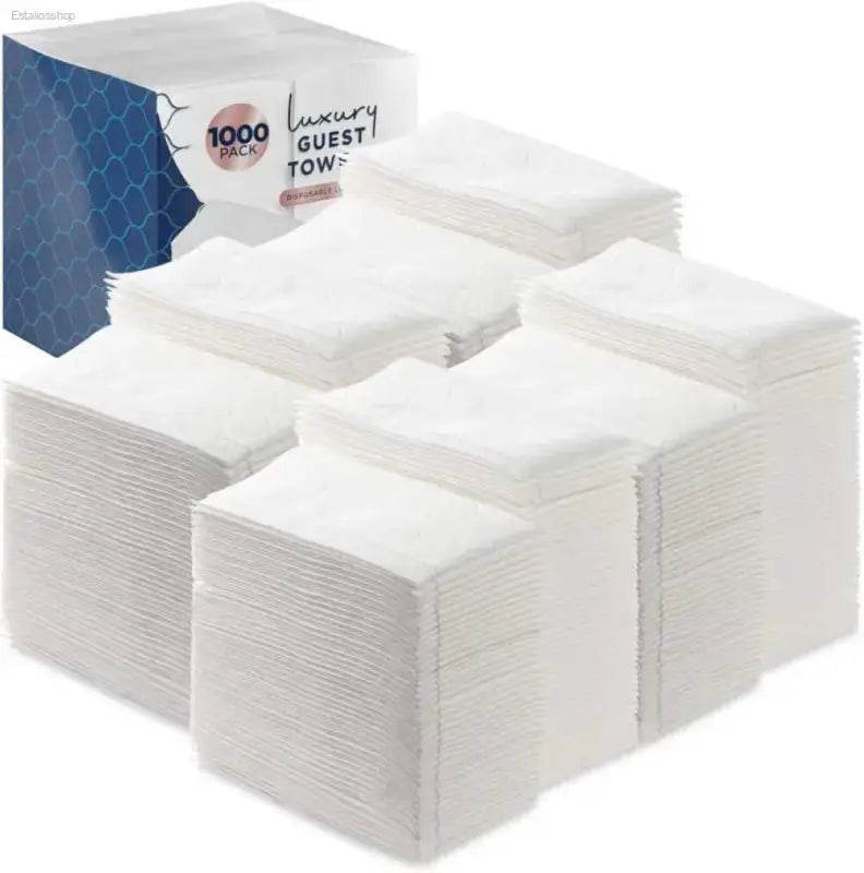 Luxury White Linen-Feel Disposable Paper Towels 100 Count - Estalios