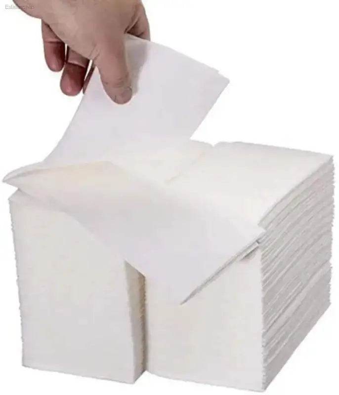 Luxury White Linen-Feel Disposable Paper Towels 100 Count - Estalios