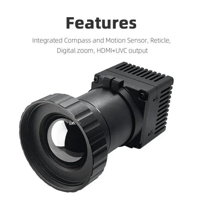 Black camera module with lens for LWIR Thermal Camera Imager 1280x1024