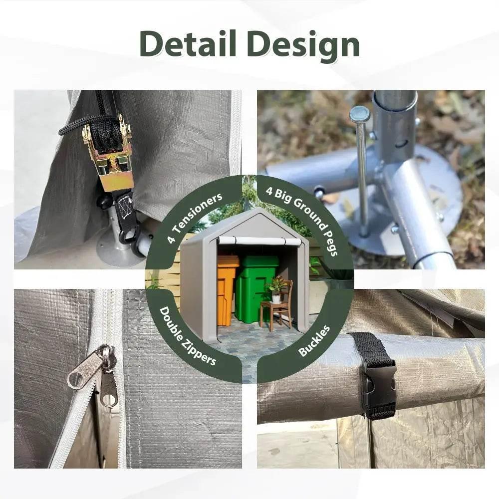 LZBEITEM 6 x 6 ft Heavy Duty Outdoor Storage Tent - Estalios
