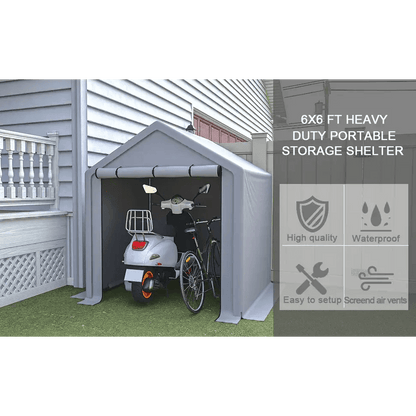 LZBEITEM 6 x 6 ft Heavy Duty Outdoor Storage Tent - Estalios