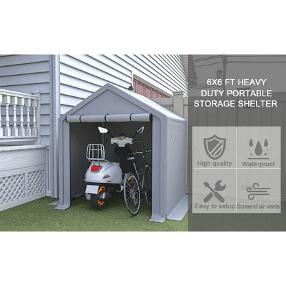 LZBEITEM 6 x 6 ft Heavy Duty Outdoor Storage Tent - Estalios