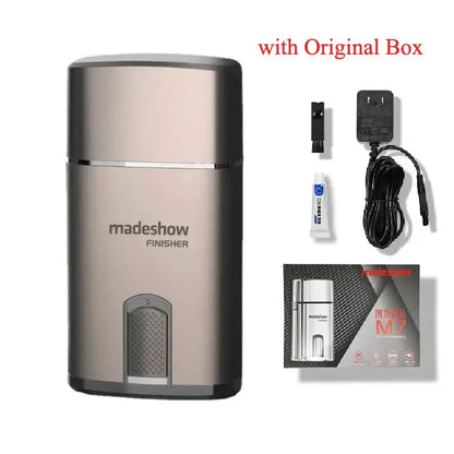 Silver-toned Madeshow M7 Electric shaver for bald men with handy accessories