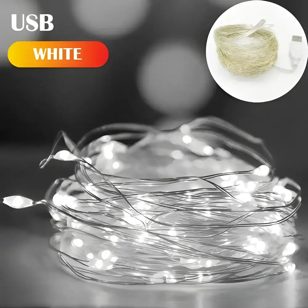 USB-powered white fairy lights in Magical USB LED Fairy Light Cloches for cozy vibes