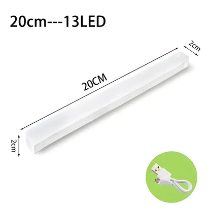 White LED light bar with USB cable, perfect for warm white light and sensor light wireless use