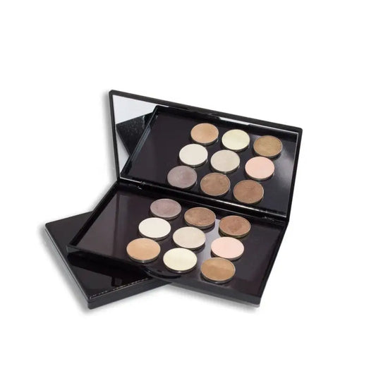 Open Magnetic Palette Box Holds Your Neutral Glam with colorful makeup pans displayed